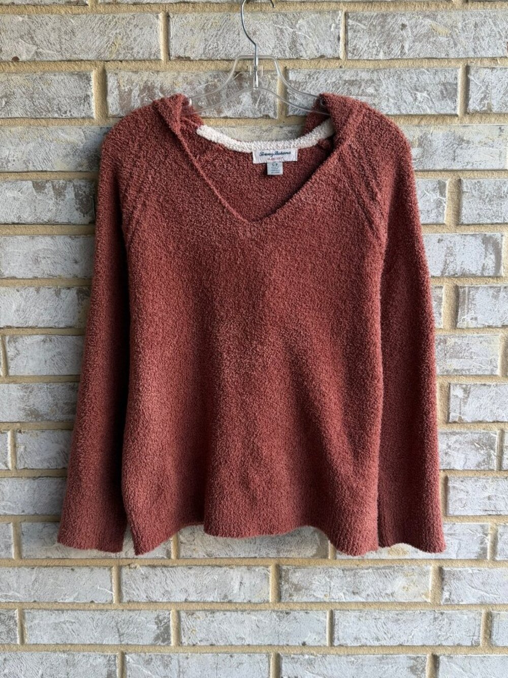Tommy Bahama Island Soft Long Sleeve Hooded Brown Sweater Women's Size S. - Picture 1 of 8